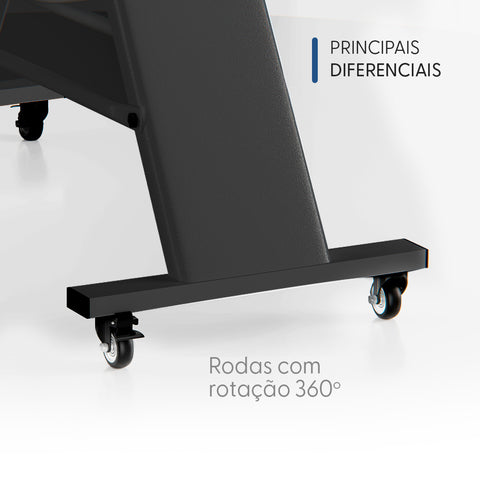Poltrona Fixa com 2 Bandejas – Cor Preto | docmob