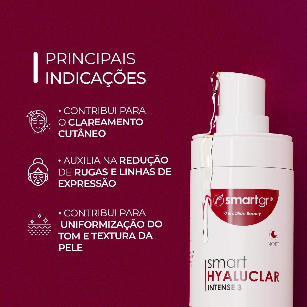 Sérum Hyaluclar Intense 3 Cisteamina, 30 ml — indicações de uso, Smart GR