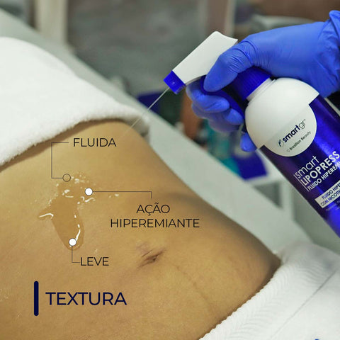 Smart Lipopress, Fluido Hiperemiante, 500 ml — textura do produto, Smart GR