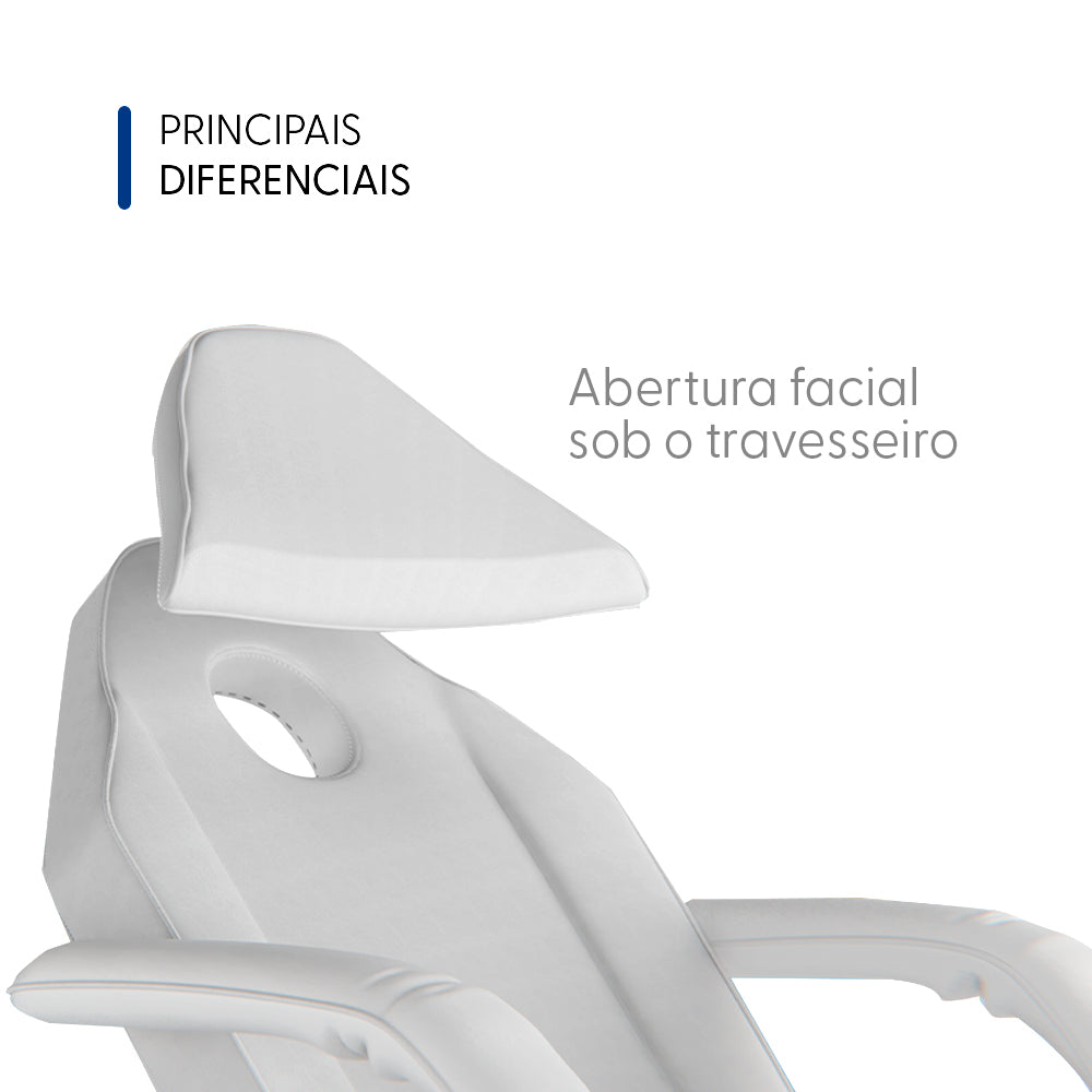 Poltrona Fixa Estética Branca com 2 Bandejas, Docmob — vista adicional, Smart GR