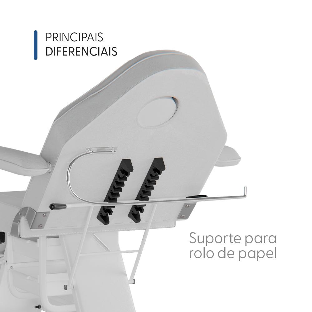 Poltrona Fixa Estética Branca com 2 Bandejas, Docmob — vista adicional, Smart GR