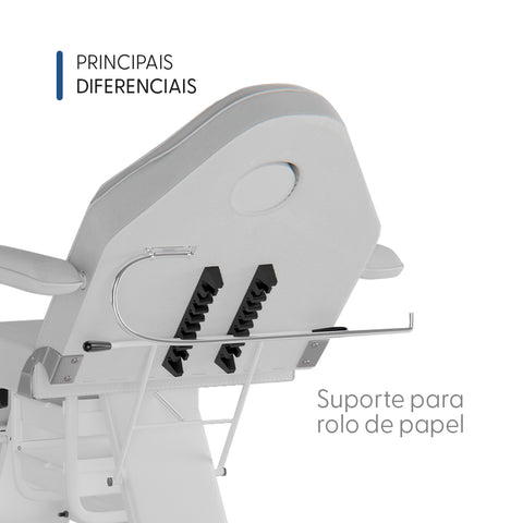 Poltrona Fixa Estética Branca com 2 Bandejas, Docmob — vista adicional, Smart GR