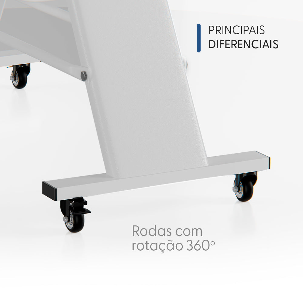 Poltrona Fixa Estética Branca com 2 Bandejas, Docmob — vista adicional, Smart GR