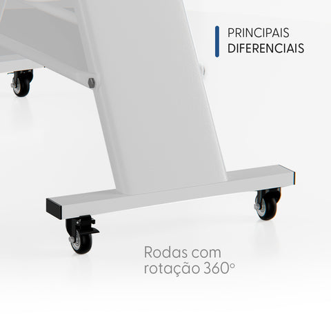 Poltrona Fixa Estética Branca com 2 Bandejas - Smart GR