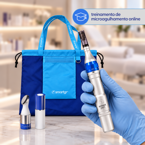 Kit Smart Pen + My Lips Vibra + Bolsa + Treinamento de Microagulhamento Online | Smart GR