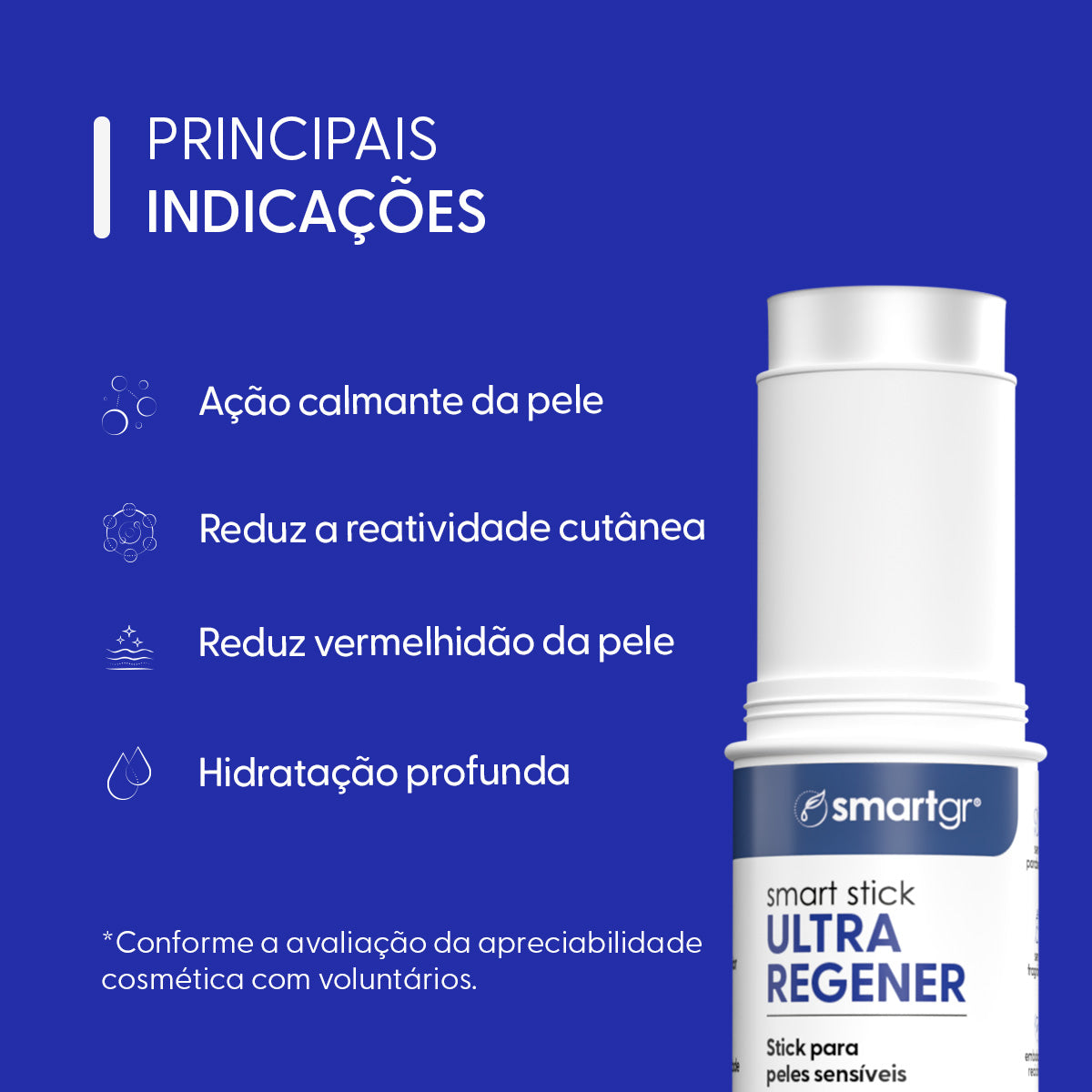 Stick Ultra Regener, Peles Sensíveis, 15 g — indicações de uso, Smart GR