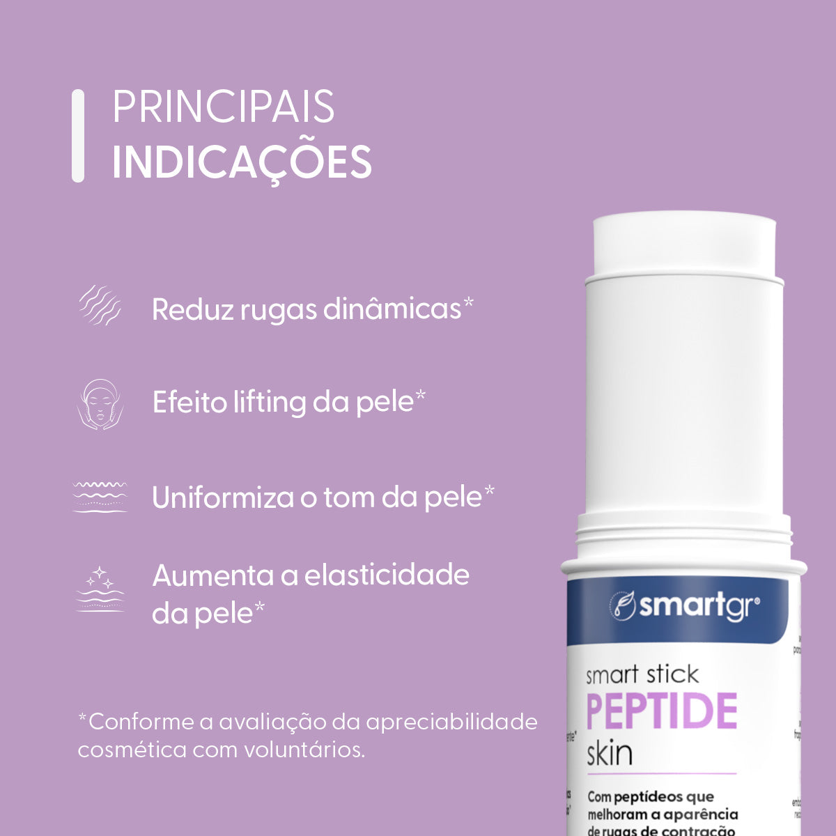 Smart Stick Peptide Skin, Firmeza e Efeito Lifting, 15 g — indicações de uso, Smart GR