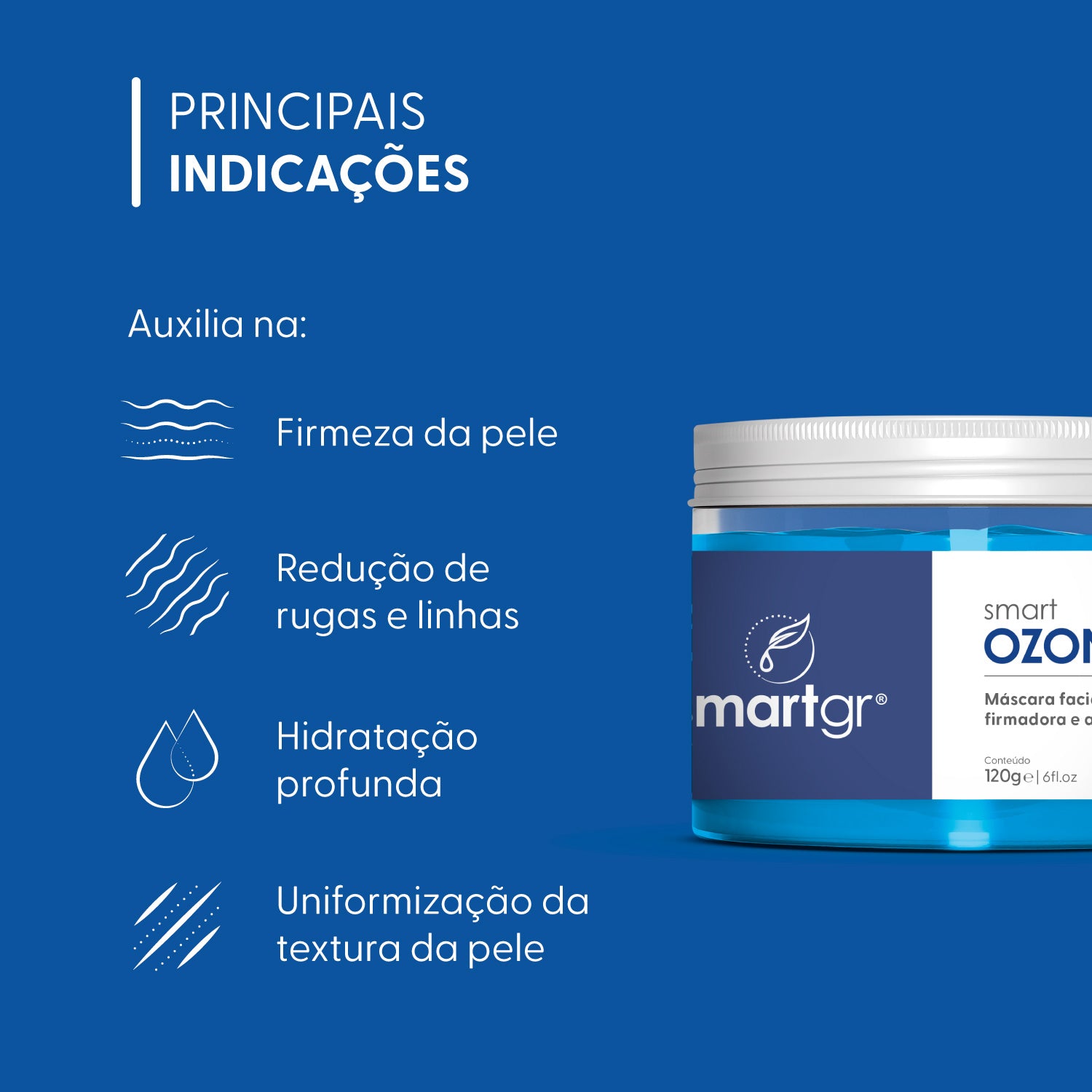 Smart Ozonedeep, Máscara Facial, 120 g — indicações de uso, Smart GR