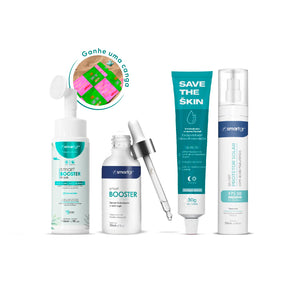 Kit Skincare - Pele Mista e Seca - Ácido Hialurônico e Minerais - Rotina Completa
