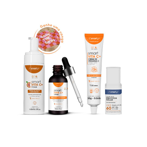 Kit Skincare, Todo Tipo de Pele, Antioxidante — Vitamina C e Ácido Ferúlico, Smart GR