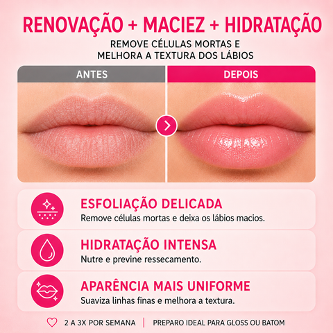 Esfoliante Labial de Cereja, Lips Care, 15 g — embalagem do produto, Smart GR