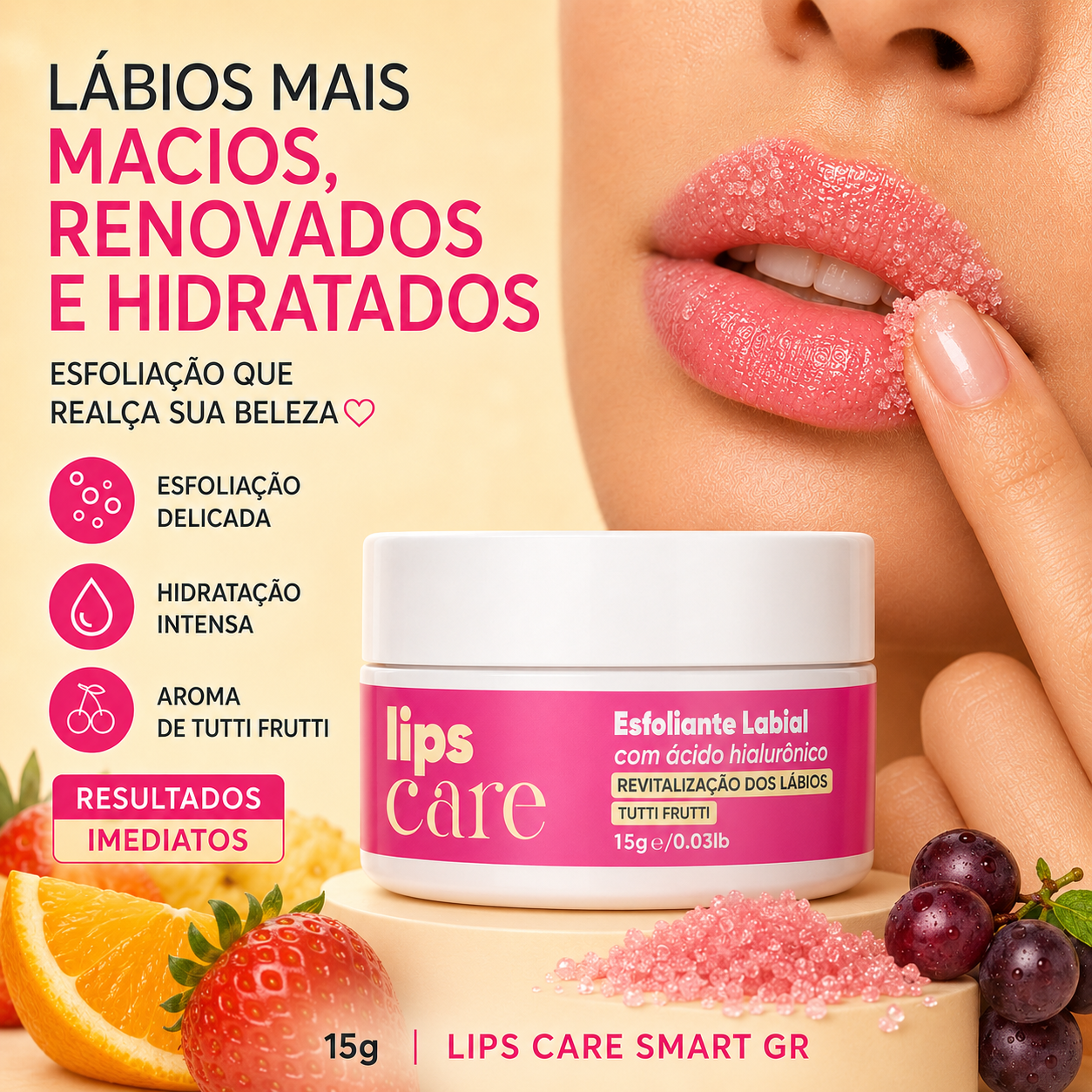 Esfoliante Labial de Tutti Frutti, Lips Care, 15 g — cuidado labial, Smart GR