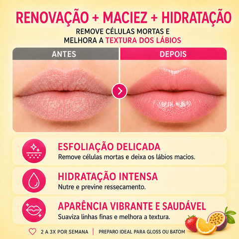 Esfoliante Labial de Tutti Frutti, Lips Care, 15 g — embalagem do produto, Smart GR