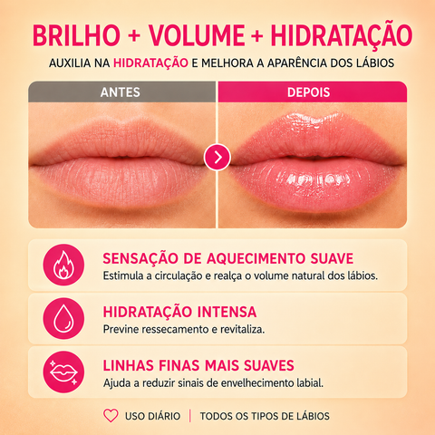 Gloss Volumizador de Tutti Frutti, Lips Care, 6 ml — embalagem do produto, Smart GR