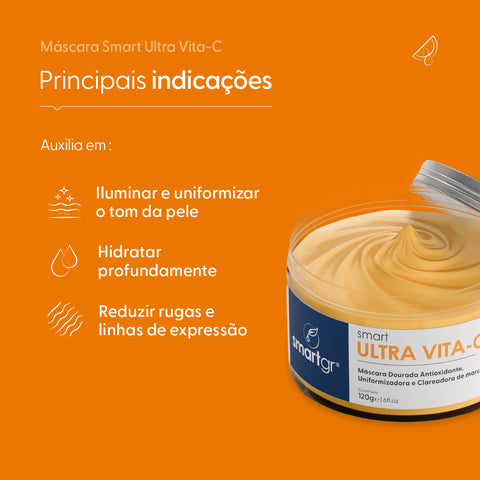 Smart Ultra Vita-C, Máscara Facial Dourada, 120 g — vista adicional, Smart GR