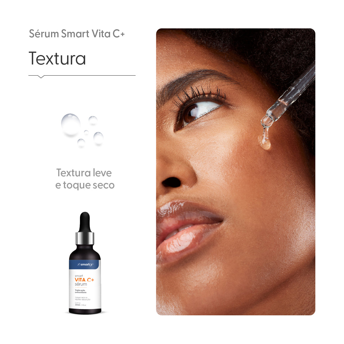 Sérum Vita C+, Vitamina C e Ácido Hialurônico, 30 ml — embalagem do produto, Smart GR