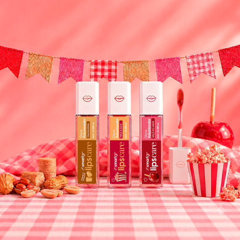 Smart Kit Lips Care, Plump Gloss, Festa Junina, Smart GR — trio de gloss volumizador