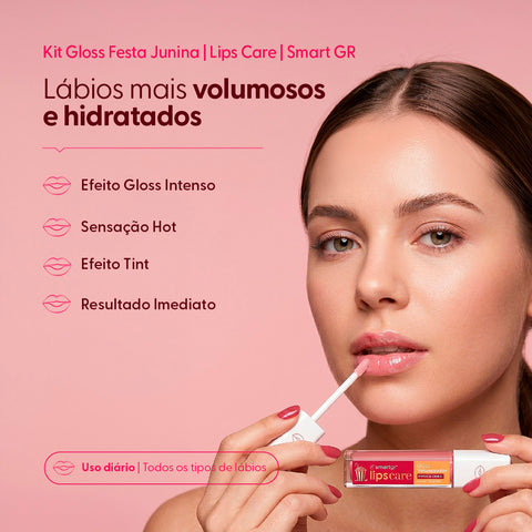 Smart Kit Lips Care, Plump Gloss, Festa Junina — embalagem do produto, Smart GR