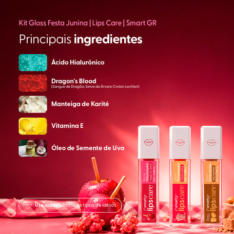Smart Kit Lips Care, Plump Gloss, Festa Junina — vista adicional, Smart GR