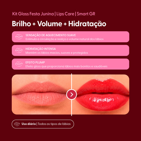 Smart Kit Lips Care, Plump Gloss, Festa Junina — embalagem do produto, Smart GR