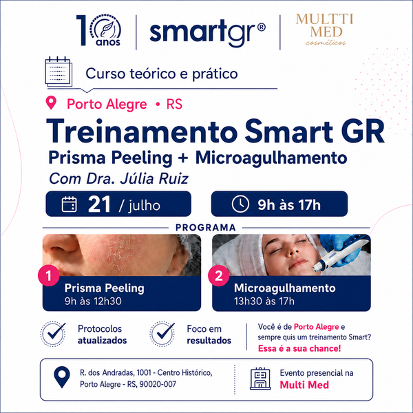 Treinamento Presencial de Microagulhamento + Prisma Peeling em Porto Alegre | Smart GR + Multti Med