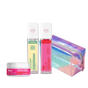 Smart Kit Lips Care Cuidado Labial - Esfoliante + Gloss + Sérum + BRINDE | Smart GR