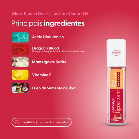 Smart Lips Care, Plump Gloss de Pipoca Doce — embalagem do produto, Smart GR