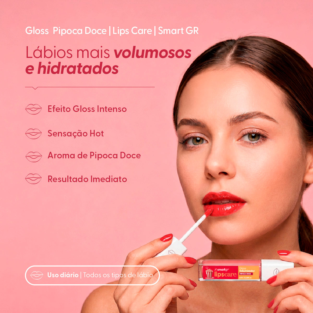 Smart Lips Care, Plump Gloss de Pipoca Doce — vista adicional, Smart GR