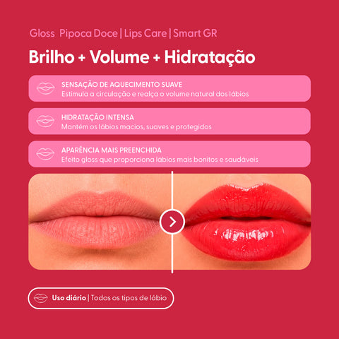 Smart Lips Care, Plump Gloss de Pipoca Doce — embalagem do produto, Smart GR