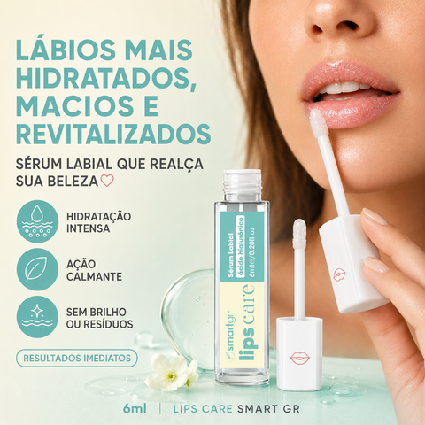 Sérum Labial de Ácido Hialurônico, Lips Care, 6 ml — hidratação e volume labial, Smart GR