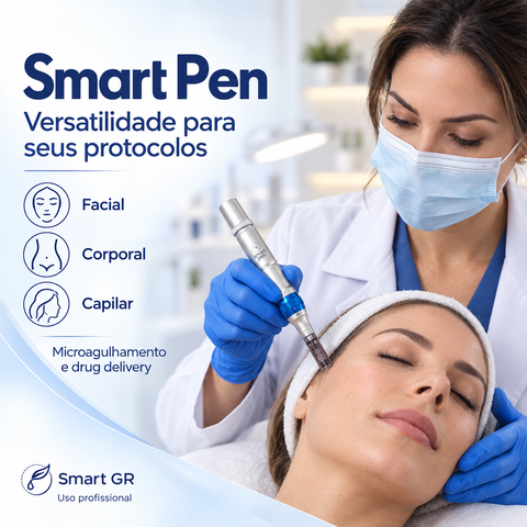 Kit Smart Pen + My Lips Vibra + Canga + Treinamento de Microagulhamento Online | Smart GR