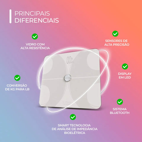 Smart Body Scale – Balança Inteligente com Análise Corporal por Bioimpedância | Smart GR