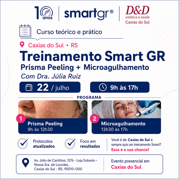 Treinamento Presencial de Microagulhamento + Prisma Peeling em Caxias do Sul | Smart GR + D&D